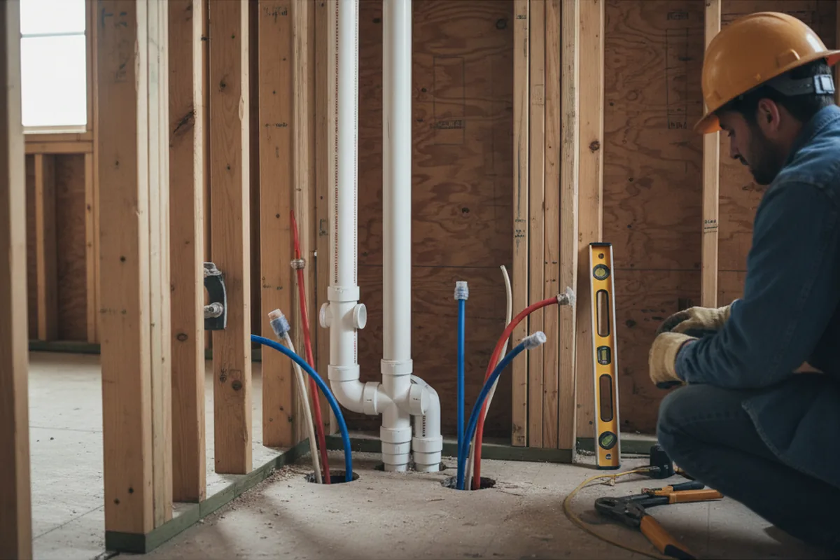 Drain and supply rough-in during Garbage Disposal Repair in Rocky Ridge
